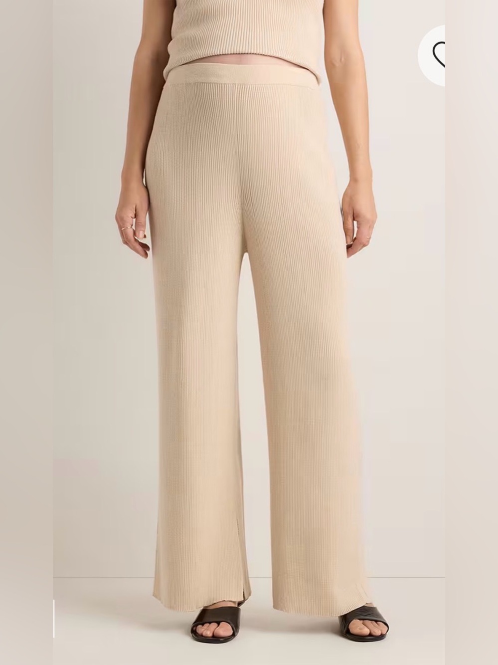 Quince Women’s Cotton Cashmere Maternity Wide Leg Pants Heather Oatmeal Small